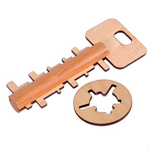 3D木製ブレインティーザーパズル子供のためのパズルキーのロックを解除する10代の教育玩具論理的思考ホームオフィスの装飾2＃快適で環境に優しい耐久性とプロ