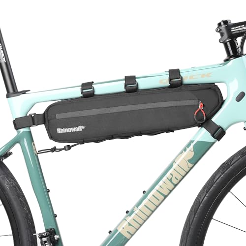 Rhinowalk Bike Frame Bag, Waterproof Bike Triangle Bag, Bicycle Under Top Tube Bag, Corner Pouch Storage Bag, Cycling Accessories, Road Bike Accessories, 2.1L, Black
