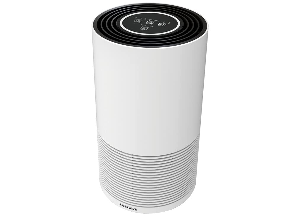 Soehnle Oczyszczacz powietrza AirFresh Clean 400 z 4-stopniowym systemem czyszczenia, oczyszczacz powietrza z filtrem Hepa i z węglem aktywnym, ze światłem UV-C, odpowiedni dla alergików