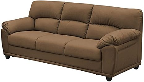 Amazon 家具の赤や レオ 3pソファ 3人掛け 合成皮革 お手入れ簡単 Spu Pvc ブラウン ソファ カウチ オンライン通販