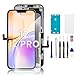 Hoonyer iPhone 12/12 Pro Display Ersatz Set, LCD Bildschirm mit Rahmen & Digitizer, inkl. Reparatur-Werkzeug, wasserdichtem Kleber & gehärtetem Displayschutz – für iPhone 12/12 Pro (6,1 Zoll)