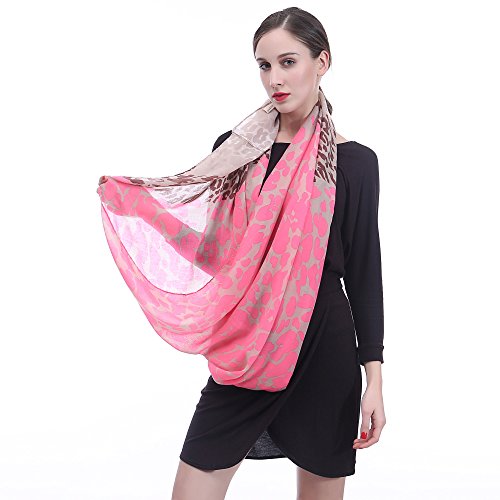 Lina & Lily Neon Leopard Print Infinity Loop Scarf for Women Lightweight4
