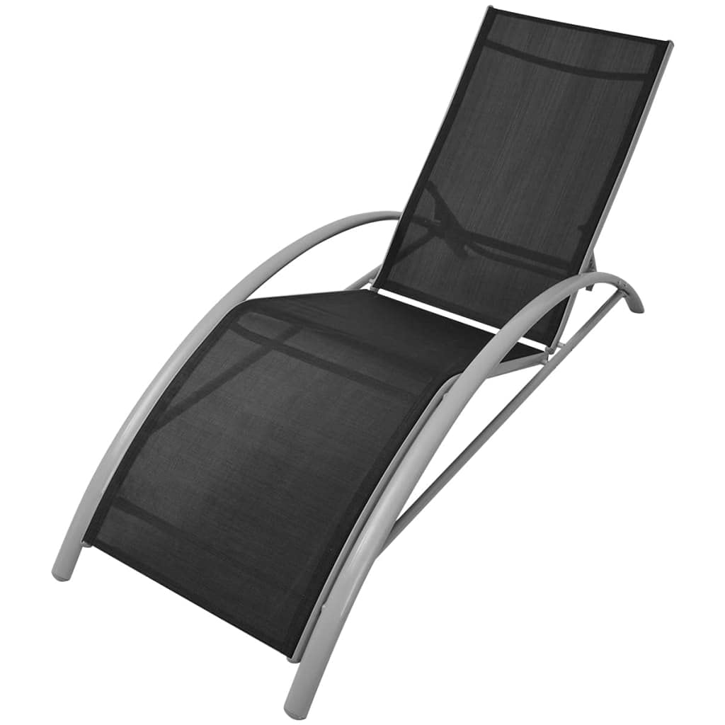 Hamaca de aluminio con sombrilla, color negro, 2 sillas y 1 toldo para exteriores