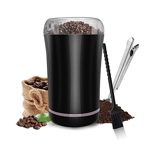 GEETAC Molinillo de café eléctrico de 300 W, capacidad con cuchillas de acero inoxidable, cepillo de limpieza portátil…