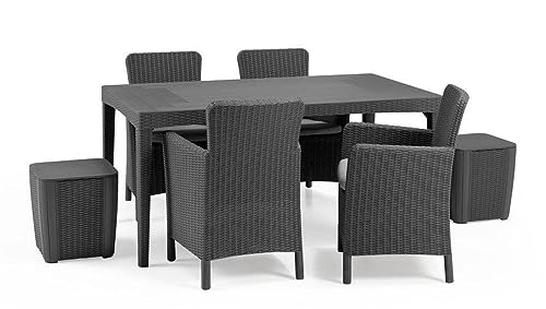 ALLIBERT JARDIN Table GIRONA 160x90cm + 4 fauteuils MONTANA Résine - vue 8
