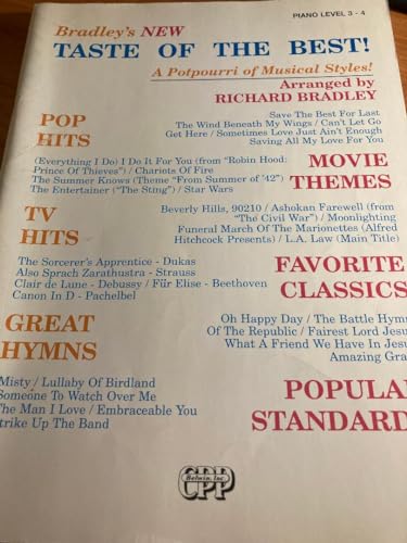 Bradley's New Taste of the Best! 0898989116 Book Cover