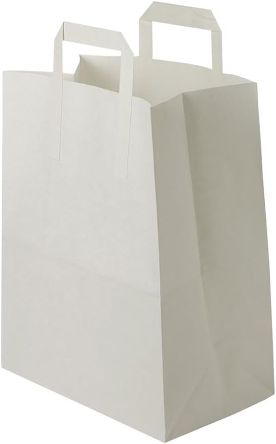 title=BIOZOYG Sacchetti di Carta Bianca con Manici I Busta di Carta Ecologica Bustina