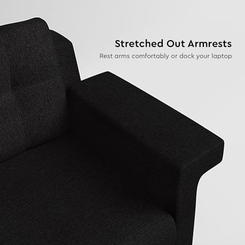 Image of Interio by Godrej Sofa Flight 1 Seater Fabric Sofa for Living Room, 3 Year Warranty, Pinewood, Dark Grey