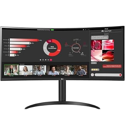 LG 34WR55QC-B 34" Curved UltraWide WQHD HDR 10 100Hz Monitor with USB LG 34WR55QC-B 34" Curved UltraWide WQHD HDR 10 100Hz Monitor with USB