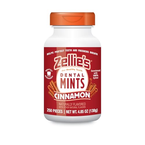 Zellie's | 100% Xylitol Cinnamon Breath Mints | No Aspartame, Gluten Free, Vegan & Kosher Mints (250...