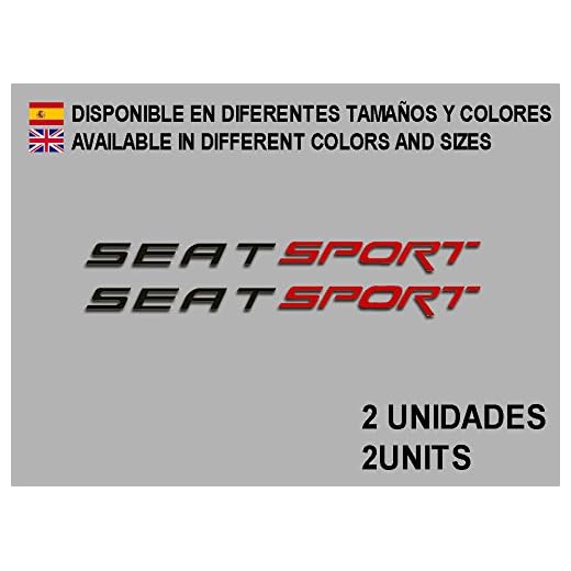 Ecoshirt 1L-H1VY-885H Pegatinas Seat Sport F78 Vinilo Adesivi Decal Aufkleber Клей Stickers Car Voiture, Negro Rojo