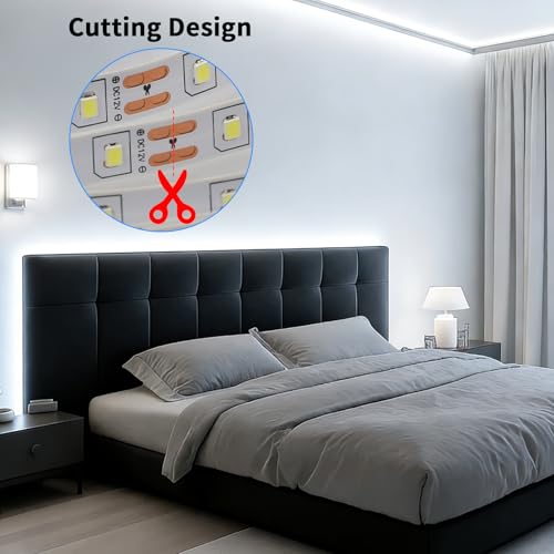 Tira de luces LED blanca 40 pies 6500K flexible adhesiva miniatura 4