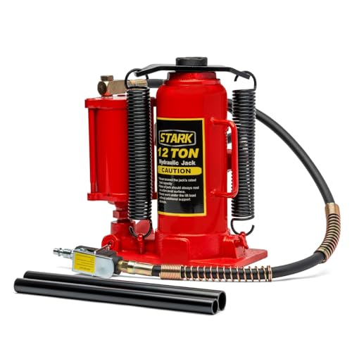 Stark USA 12-Ton (24,000 LBS) Capacity Air/Hydraulic Bottle Jack Low Profile Bottle Jack Lift Auto Repair Automobile Truck SUV Car Lift with Handle