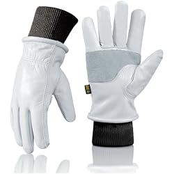 DLY Winter Gloves Women, Insulated, Puncture and Abrasion Resistant, Cowhide Leather with Warm Thinsulate Lining for Cold Weather, XX-Large, White, New