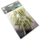 CARP ON - Lot de 10 clips de sécurité pour pêche au plomb avec barre en T – pour créer vos propres bas de ligne – Disponible en marron et vert