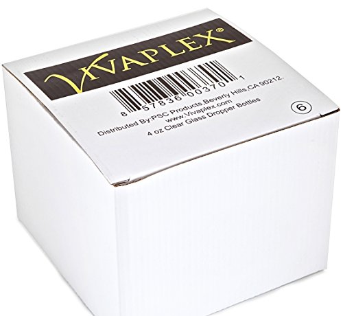 Vivaplex, 6, Clear, 4 Oz Glass Bottles, With Glass Eye Droppers #TOP1