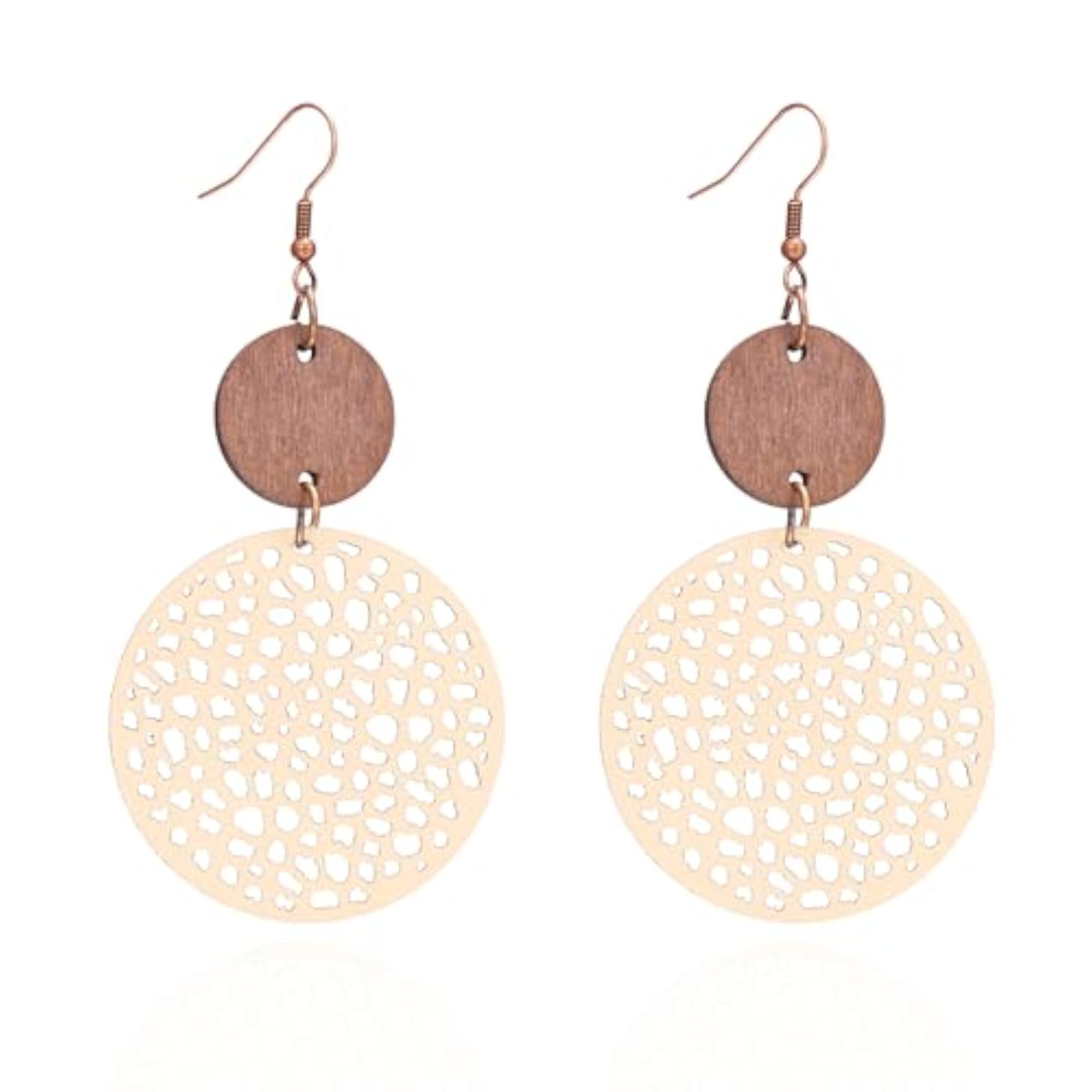Women's Vintage Hollow Out Circle Geometric Dangle Earrings