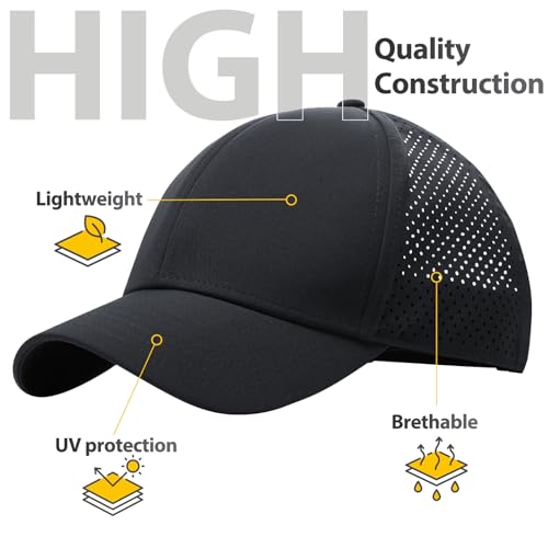 Image of LiuSuper XXL Oversized Quick Dry Baseball Cap for Men & Women Big Heads, Adjustable Unisex Sports Performance Sun Hat One Size for Golf, Running, Workout Dark Grey