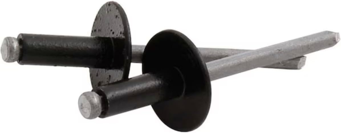 Large Head 3/16" Black Steel Mandrel Rivets 50 Count WMS Racing Products