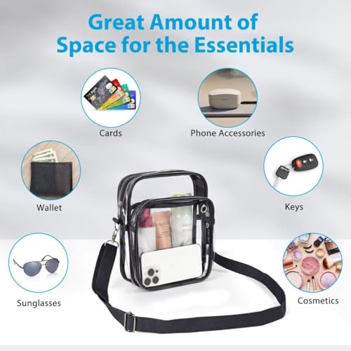 Stadium Event Clear Bag - Women's Clear Shoulder Bag, Stadium Crossbody Bags for Concerts and Sporting Events4