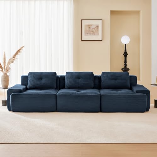 Image of Corduroy Modular Sectional Sofa, Oversized Cloud Couches for Living Room