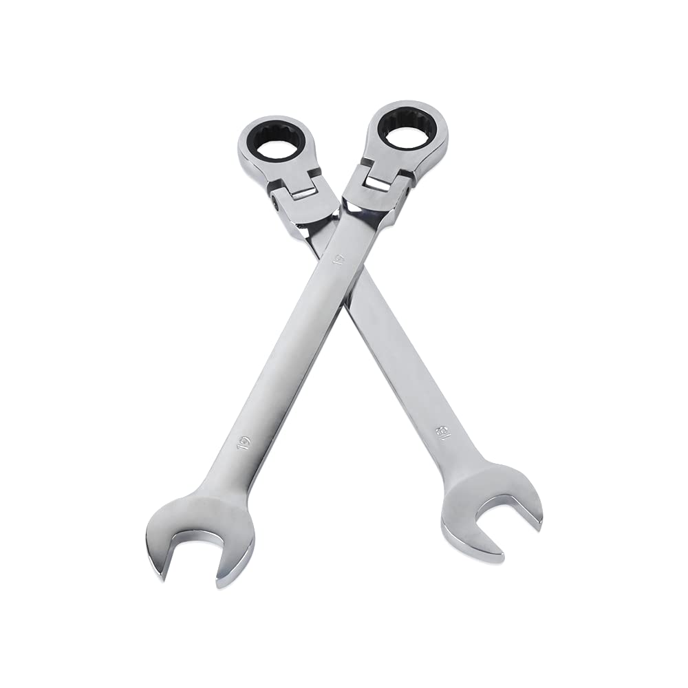Set di 12 set di chiavi miste, chiave piatta a cricchetto, 8-19 mm, chiavi miste con valigetta attrezzi per riparazione auto e lavori fai da te (chiave flessibile)