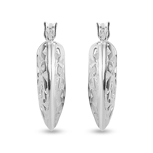LeCalla 925 Sterling Silver Filigree Hoop Earrings | Hypoallergenic Lightweight Intricate Floral Filigree Earring Snap-Back Closure for Women3