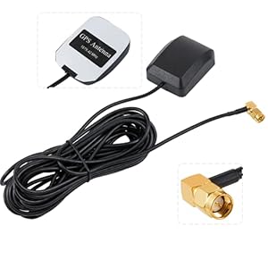 Vecys GPS Antenne 1575 MHz Rechtwinkliger SMA Männlicher mit 3 m Auto GPS SMA Antennenverlängerungs Kabel RG174…