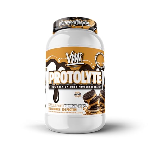 Image of VMI Sports | ProtoLyte Whey Isolate Protein Powder | Low Calorie Whey for Weight Loss and Muscle Gain | Digestive Enzymes | Non-GMO (1.6 lb, Peanut Butter Cookies and Cream)