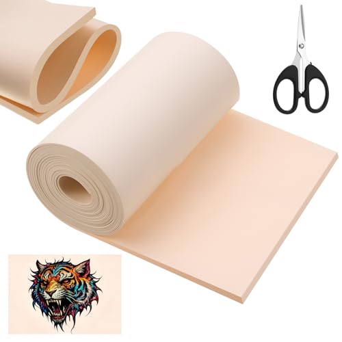 148x6.3'' 4mm Rolled Tattoo Practice Skin &amp; 1 Scissors, Complexion