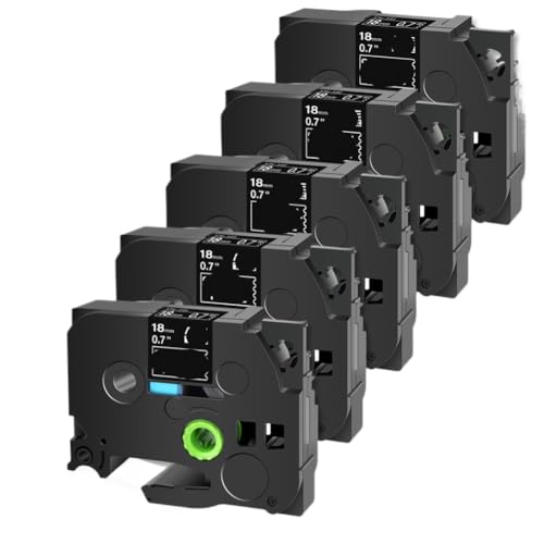 5PK �X�e���V�� �m�����~�l�[�g�e�[�v �u���b�N STE 141 151 161 PT-1500 PT-530 ���x���v�����^�[�ƌ݊�������(5Pcs 18mm)