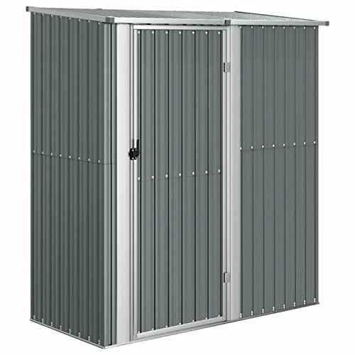 Tidyard Garden Bike Shed Garden Tool Shed Outdoor Steel Garden Storage Shed With Roof, Gardening Tool Storage, Garden Storage Furniture Grey 180.5x97x209.5 cm Galvanised Steel