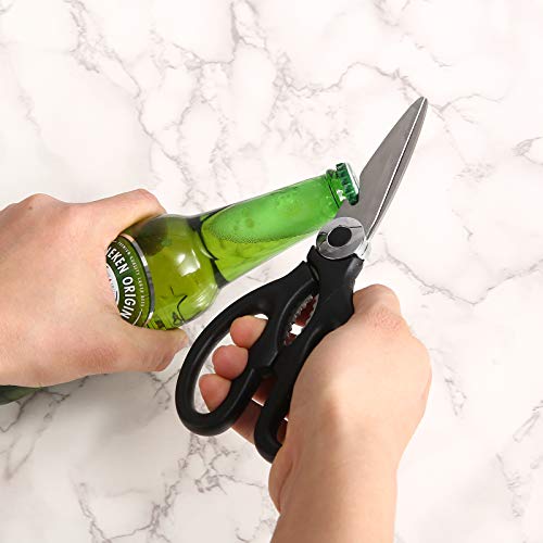 image for ROMALI All-Purpose Kitchen Shears, Black Kitchen Scissors Dishwasher S