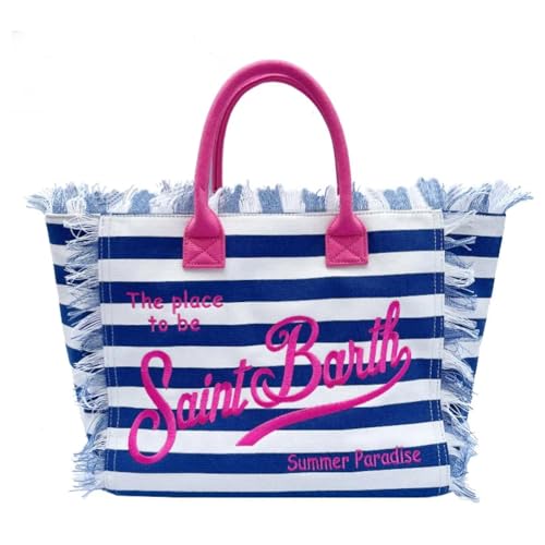 ASDCTYTKO SAINT BARTH Borsa da spiaggia da spiaggia a righe