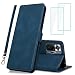 Produktbild Foreverluck Hülle for Xiaomi Redmi Note 10 Pro/Pro Max, [Verbessern Leder] Haltbarer +, Magnet Klapphülle Stoßfest Handyhülle with 2 Stück Panzerglas Schutzfolie and Armband, Blau