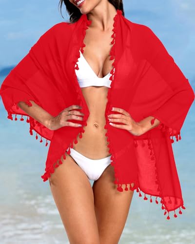 Holipick Sarong Coverups for Women Long Bathing Suit Wraps Skirt Beach Sarongs Wrap Cover Up Tassels3