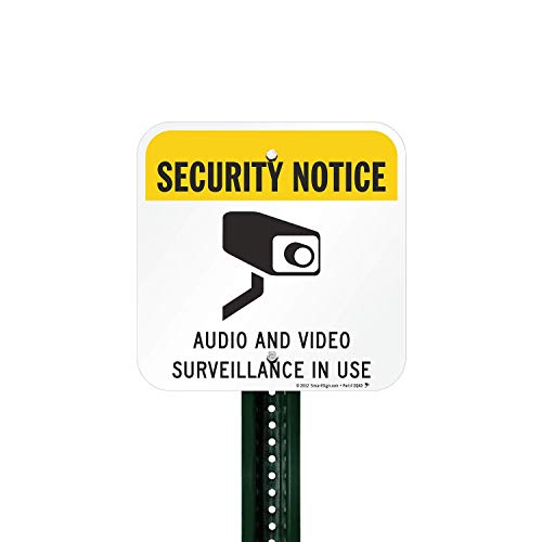 SmartSign Znak "Security Notice - Audio and Video Surveillance in Use" | 30 cm x 30 cm aluminium