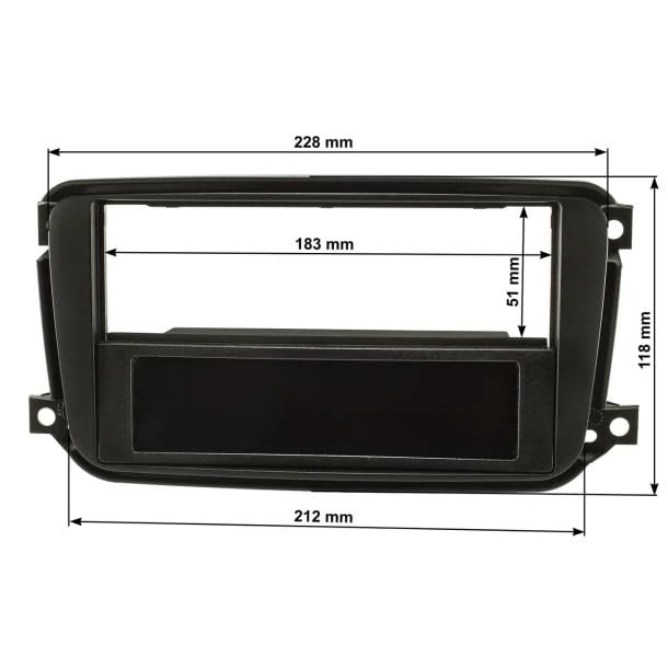 Sound-way Kit De Montage Autoradio 1 DIN Avec Façade - Compatible Smart Forfour 2004-2006