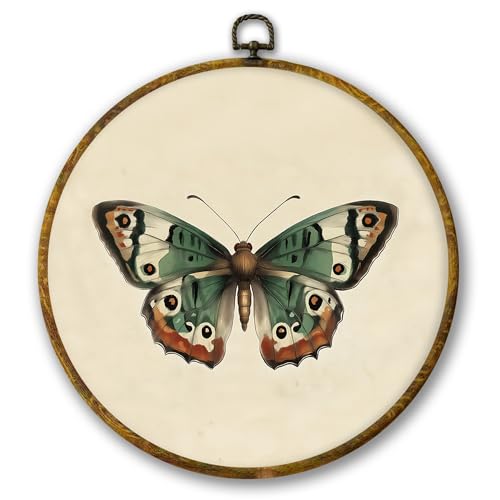 Vintage Butterfly Wall Art – Boho Sage Green Decor 10x10