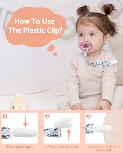 Image of ALVABABY Pacifier Clips 10 Pack Pacifier Binky Paci Holder Leashes for Teethers 10DP02A