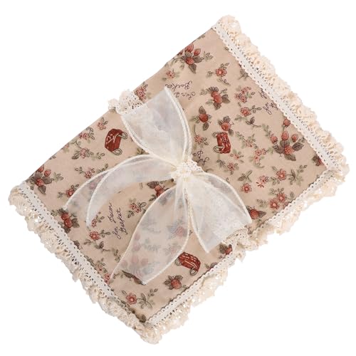 Ciieeo Couverture de Livre A5 en Dentelle Tissu Rétro, Protège-cahier Réutilisable Anti-rayures pour Agenda, Carnet et Manuel Scolaire, Housse Décorative et Résistante à L'usure,