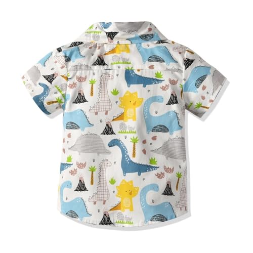Fashion Boys Dinosaur Style Printed Casual Polo Shirt3