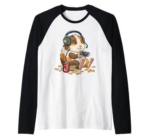 Consola de PC para Videojuegos de Conejillo de Indias Camiseta Manga Raglan