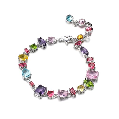 Crysdue Sparkling Cubic Zirconia Tennis Bracelet Christmas Jewelry Gift for Women