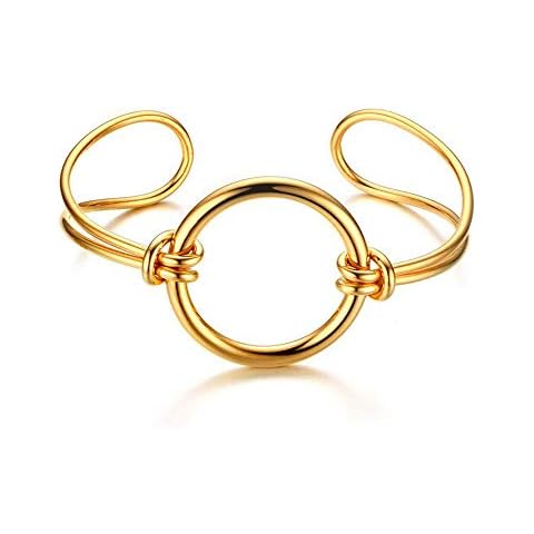 BIRSTONE High Polished Minimalist Open Bangle Cover