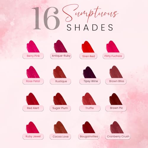 Image of Coloressence Intense Liquid Lip Color | Long Lasting, Smudgeproof, Waterproof and Intense Color Formula for Long Lasting Effect | 9+ Hours Intense Wear & Velvety Matte Finish | Cranberry Crush | 8ml