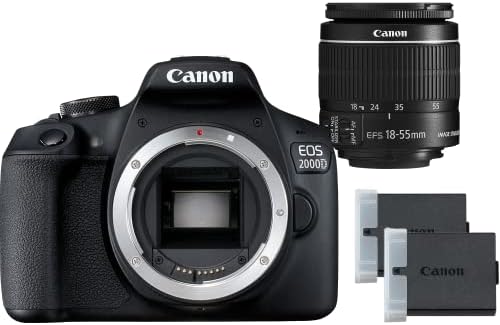 Canon EOS 2000D + EF-S 18-55mm F3.5-5.6 IS II Lens + Spare Batter...