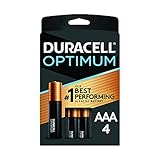 Duracell Optimum AAA Batteries | 4 Count Pack | Lasting Power Triple A Battery | Alkaline AAA Battery Ideal for Household and Office Devices | Resealable Package for Storage