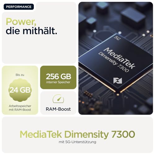 Motorola Motorola Moto g86 5G Smartphone (6,67“-Super-HD-Display, 50-MP-Kamera mit Moto-AI, 8/256 GB, 5100 mAh, Android 15) Pantone Golden Cypress, inkl. Schutzcover - Designansicht 6 | TV | Video | Foto