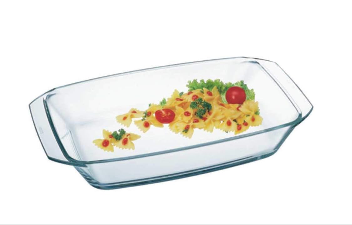 Simax 5 Quart Glass Roaster Baking Dish - Rectangular Oven & Dishwasher Safe Casserole Pan